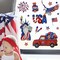 4th of July USA The Statue of Liberty Window Clings 4 Sheets, Patriotic America Red Truck Eagle Owl Stickers Decals Decor, American Fireworks Balloons Stars Stripes Home Kitchen Decorations